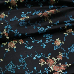 Chinese Embroidered Floral Fabric Jacquard Rayon Satin Brocade Sold By Meter - Picture 1 of 19
