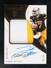 2018 Immaculate Collegiate Premium 86/99 Josh Allen RPA Rookie Patch Auto RC