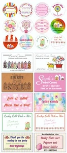 Circular & rectangular stickers for sweets, candy businesses - personalised - Picture 1 of 23