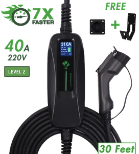 Cable de cargador eléctrico de nivel 2 de 32 y 40 amperios 30' 220/240 voltios 14-50 6-50 10-50 enchufe - Imagen 1 de 12