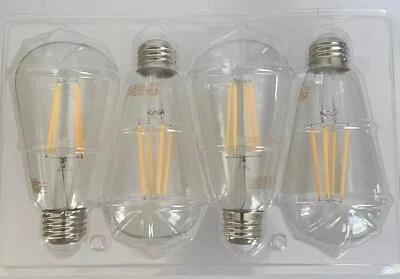 LED Dimmable VTG Edison Bulb Seaside Village ST64 6W Warm 2700K "4-Pack" NIB - Image 1 of 4