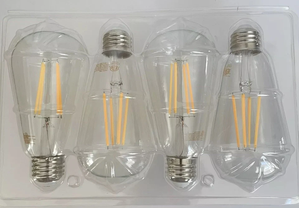 LED Dimmable VTG Edison Bulb Seaside Village ST64 6W Warm 2700K "4-Pack" NIB - Image 1 of 4