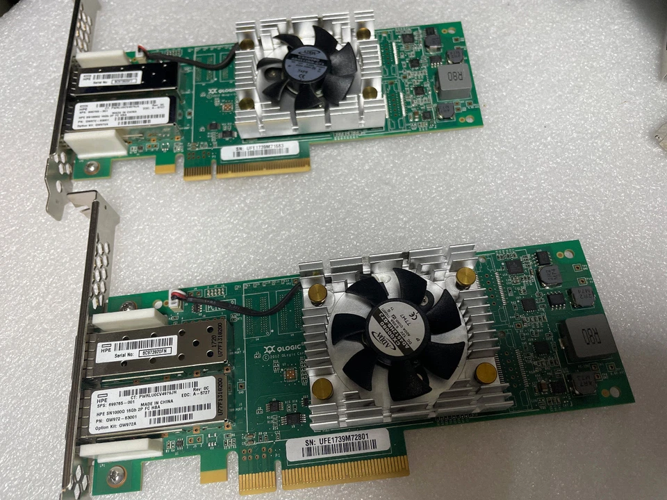 2X HP QW972A SN1000Q Dual Port - 16Gbps SFP+ Full Height PCIe-x8 HBA 699765-001 - Image 1 of 1