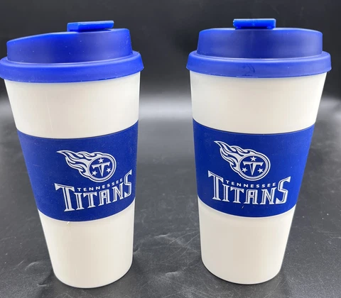 Set Of 2 Tennessee Titans Sleeved Travel Tumblers With Twist Lids New Cover