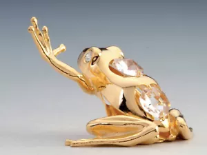 Frog - High 5 - FIGURINE - ORNAMENT 24KT GOLD PLATED WITH AUSTRIAN CRYSTALS - Bild 1 von 1