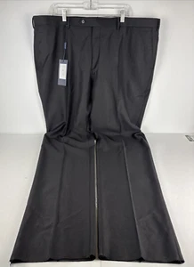 Pantalones de traje de lana Sergio Valentino Diamond Collection 46R negro Novello sin dobladillo - Imagen 1 de 13
