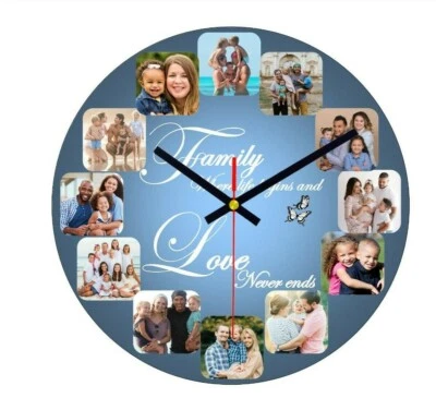Large Personalised Custom MDF Wall Clock, perfect gift idea. LASER CUT MDF - Image 1 of 4