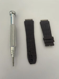 Richard Mille RM 10 Dark Brown Alligator Leather Strap - Genuine Brand New - Picture 1 of 3