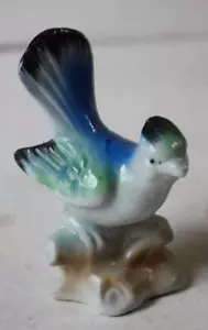 Blue Bird Figurine Tree Branch Ceramic Hand Painted Japan Blue Bird Figurine --- - Picture 1 of 1