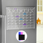 Acrylic Magnetic Calendar for Fridge, Refrigerator Reusable Planner, Includes 6 