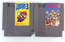 Super Mario Bros 3 & Dr Mario Original Nintendo NES Authentic Game Lot