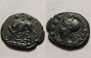 Constantine 337 AD ancient Roman coin VRBS ROMA she wolf pellets/Romulus, Remus - Picture 1 of 11
