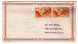 Lindbergh 1st Flight PAA American Clipper Cristobal Canal Zone - Miami 1931 - Picture 1 of 2