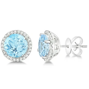 18K Rose Gold Plated Sterling Silver Morganite 4mm Halo Stud Earrings Amethyst - Picture 1 of 15