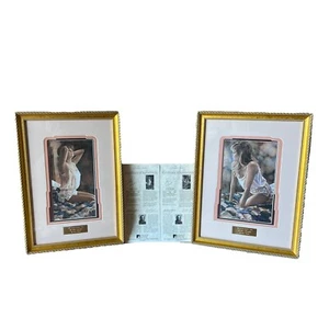 Steve Hanks Framed Lithograph Pair "In her Thoughts/Dreams" - LOW COA # 91/1250 - Picture 1 of 19