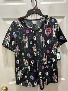 New!Disney Nightmare Before Christmas Women's Scrub Top. Size S. Fun For Fall! - Picture 1 of 3