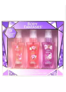 Body Fantasies 3ct Pink Sweet Pea Fantasy Swt Crush Japanese Cherry Bloss Sprays - Picture 1 of 4