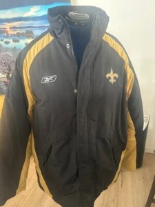 New Orleans Saints Reebok NFL On Field Hooded Jacket Sz L - Picture 1 of 7