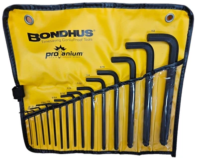 10935 Bondhus 15 pc .050" - 1/2" Long-Arm Hex Key Ball End L Wrench Set - Image 1 of 4