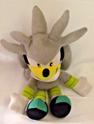 Sonic The Hedgehog 12" Silver The Hedgehog Plush Stuffed Toy Suction cup hanger - Image 1 of 3
