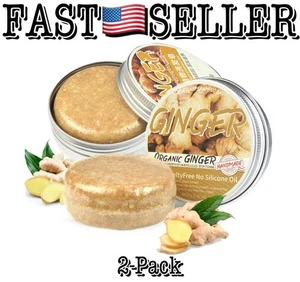 Paquete de 2 barras de champú de jengibre crecimiento del cabello y cuidado de la caspa barra de jabón orgánico 1,92 oz Ea - Imagen 1 de 7