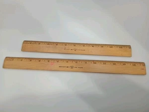 2 Reglas de madera Westcott vintage de 12 "y 15" hechas en EE. UU. - Imagen 1 de 5