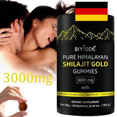 NATURE’S ELIXIR Himalayan Shilajit GOLD Gummies, Bio, extrem wirksam 3000 mg, Fulvosäure