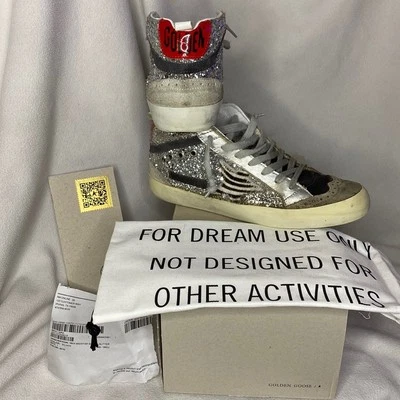 Preloved Golden Goose Midstar Silver Glitter Zebra size 8 - Image 1 of 4