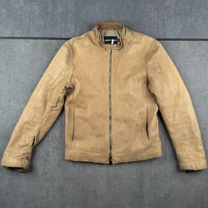 Mens Giorgio Armani Goatskin Leather Motorcycle Style Jacket Size 46 Tan Brown - Picture 1 of 6