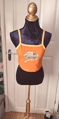 Ladies Primark Cropped Vest Top Orange Size 6 - Image 1 of 3