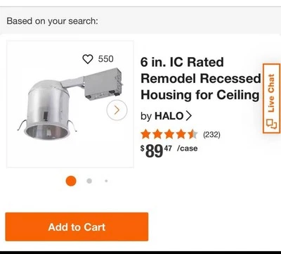 Latas de iluminación empotradas Halo de 6" con clasificación de hielo remodelación carcasa empotrada para techo Foto 1 de 3