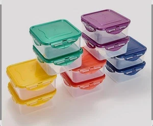 QVC Lock & Lock 10 Piece square Storage small Container Set in 5 colours - Picture 1 of 1