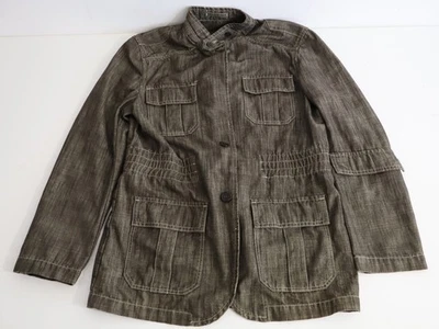 Mexx Mens Khaki Utility Field Jacket Size M Stand Collar Multi Pocket - Image 1 of 4