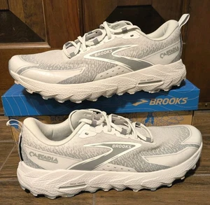 NEW Brooks Cascadia 18 Trail Running Shoes Mens Size 12 Oyster Grey Coconut  - Picture 1 of 12
