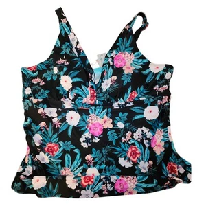 NWT Coastal Blue Swimsuit Top Womens Tankini Plus Size 3x (669) - Picture 1 of 5