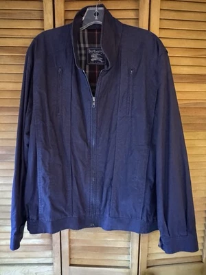 Burberrys England Vintage Full Zip Men's Bomber Style Jacket Preppy Navy Blue - Image 1 of 4