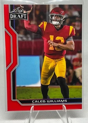 2023 Leaf Draft Caleb Williams Rookie Red Parallel (RC) #B1-2 - Chicago Bears - Imagem 1 de 2