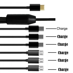 Charging Cable 1 To 6 Charge Cord Universal USB C Cable Only for Charging - Picture 1 of 9