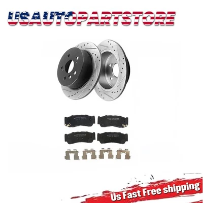 Rear Drilled Brake Rotors Brake Pads for 2007 2008 2009 Hyundai Santa Fe Foto 1 de 4