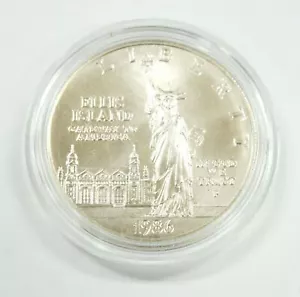 1986-P UNC Capsule Ellis Island Gateway to America US Silver Dollar Liberty - Picture 1 of 3