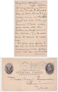 TurtlesTradingPost- Minnesota- Winona, MN 1904- Flag Cancel on UX18 Postal Card - Picture 1 of 3
