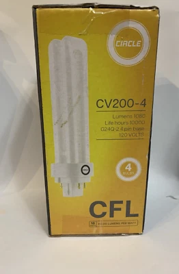 CIRCLE CV200-4 - 1080 Lumens G24Q-2 4 pin base 120V 18 Watt. 4 Pack - Image 1 of 4
