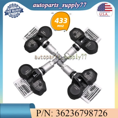 4X Sensor de presión de neumáticos TPMS 433 MHz para BMW Rolls-Royce Mini Cooper 36236798726 Foto 1 de 4