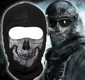 Halloween Ghost Full Face Mask Balaclava Headgear Skull Cosplay Masquerad Props - Picture 1 of 6