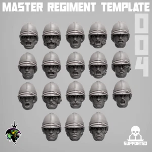 Meisterregiment Vorlage Set 4 Kit 18 Köpfe Reptilien Overlords - Bild 1 von 2