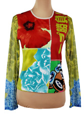 VTG~JANE DOE Jeans~Women M~Multicolor Asian Motif Embellished Popover Top ~ EUC