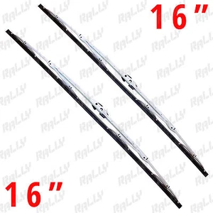 16" +16" white metal all season windshield wiper blades 2 pcs 433w+433w - Picture 1 of 4