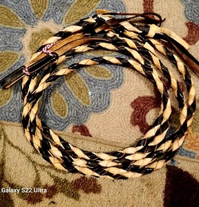 Leather Braided Roping Reins - Picture 1 of 6