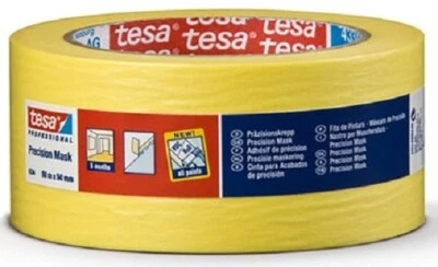 Tesa 4334-PRECISION PAINTER'S TAPE 50mmx50m Paper,0.09mm Thick YELLOW - image 1 of 3