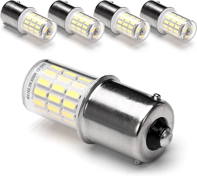 12 Volt BA15S Led Bulbs,1156 1141 6000K Daylight White,Dc Bayonet Single Contact - Image 1 of 4